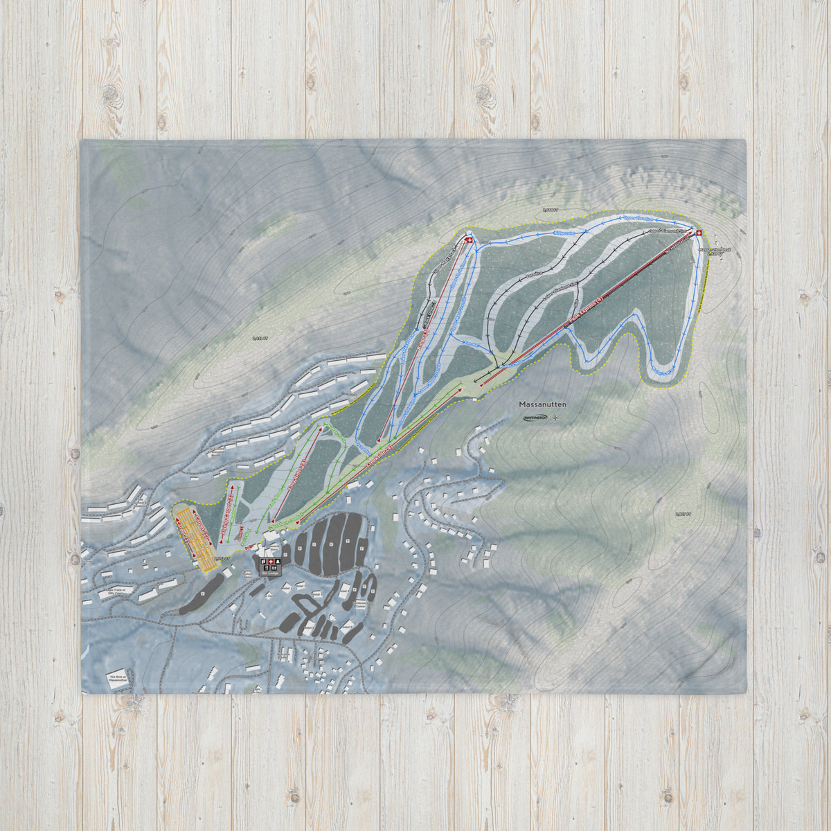 Massanutten, Virginia Ski Resort Map Blanket - Powderaddicts