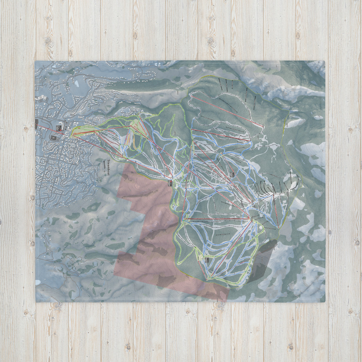 Steamboat, Colorado Ski Resort Map Blanket - Powderaddicts