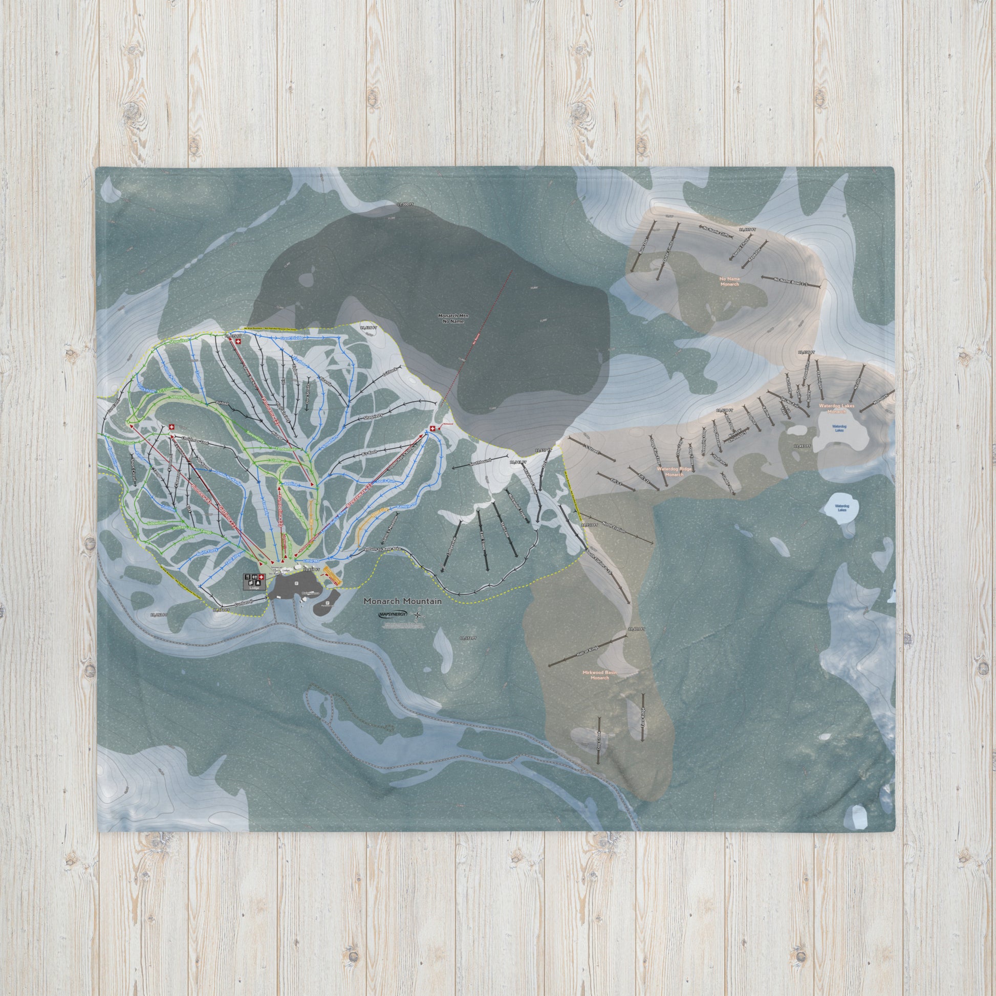 Monarch Mountain, Colorado Ski Resort Map Blanket - Powderaddicts