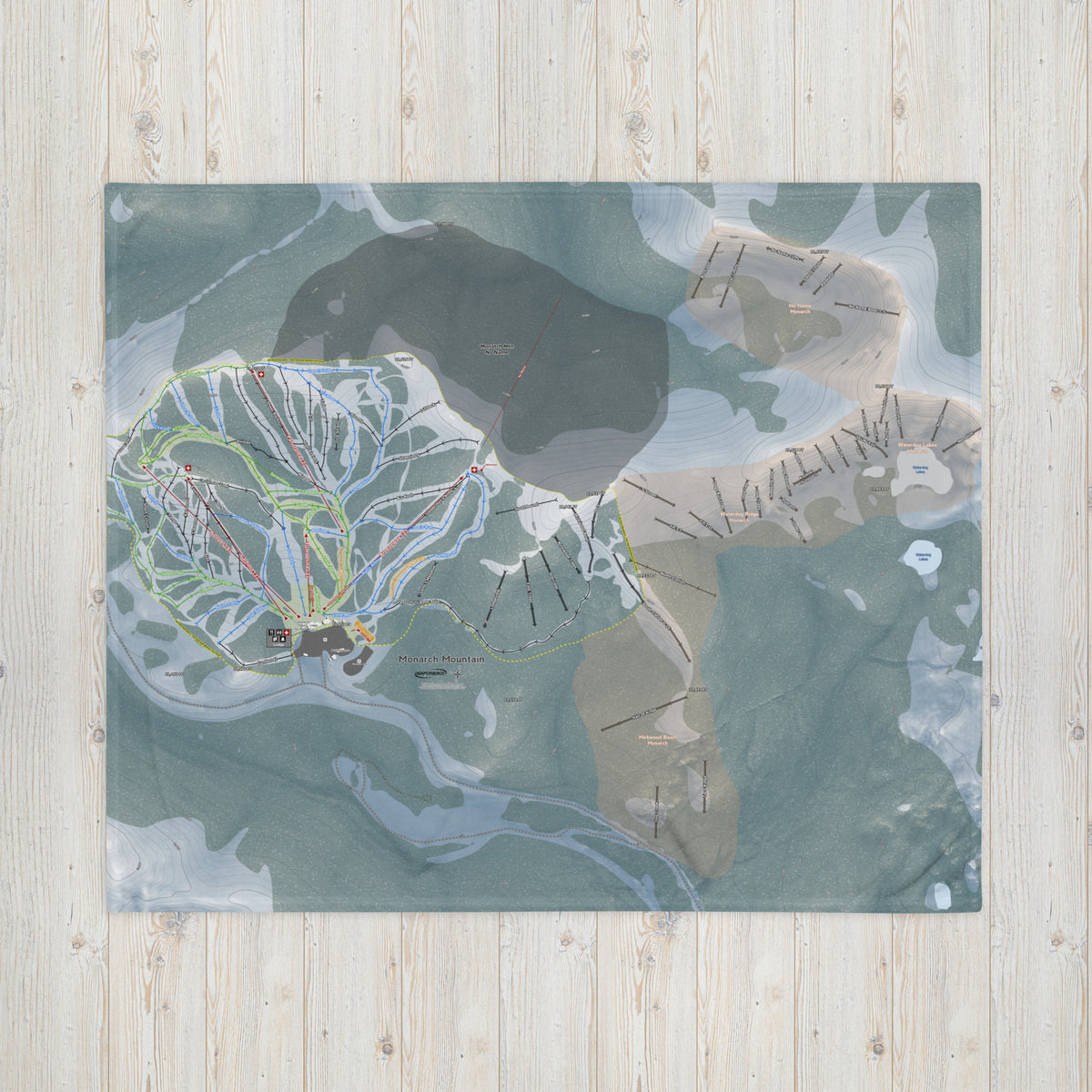 Monarch Mountain, Colorado Ski Resort Map Blanket - Powderaddicts