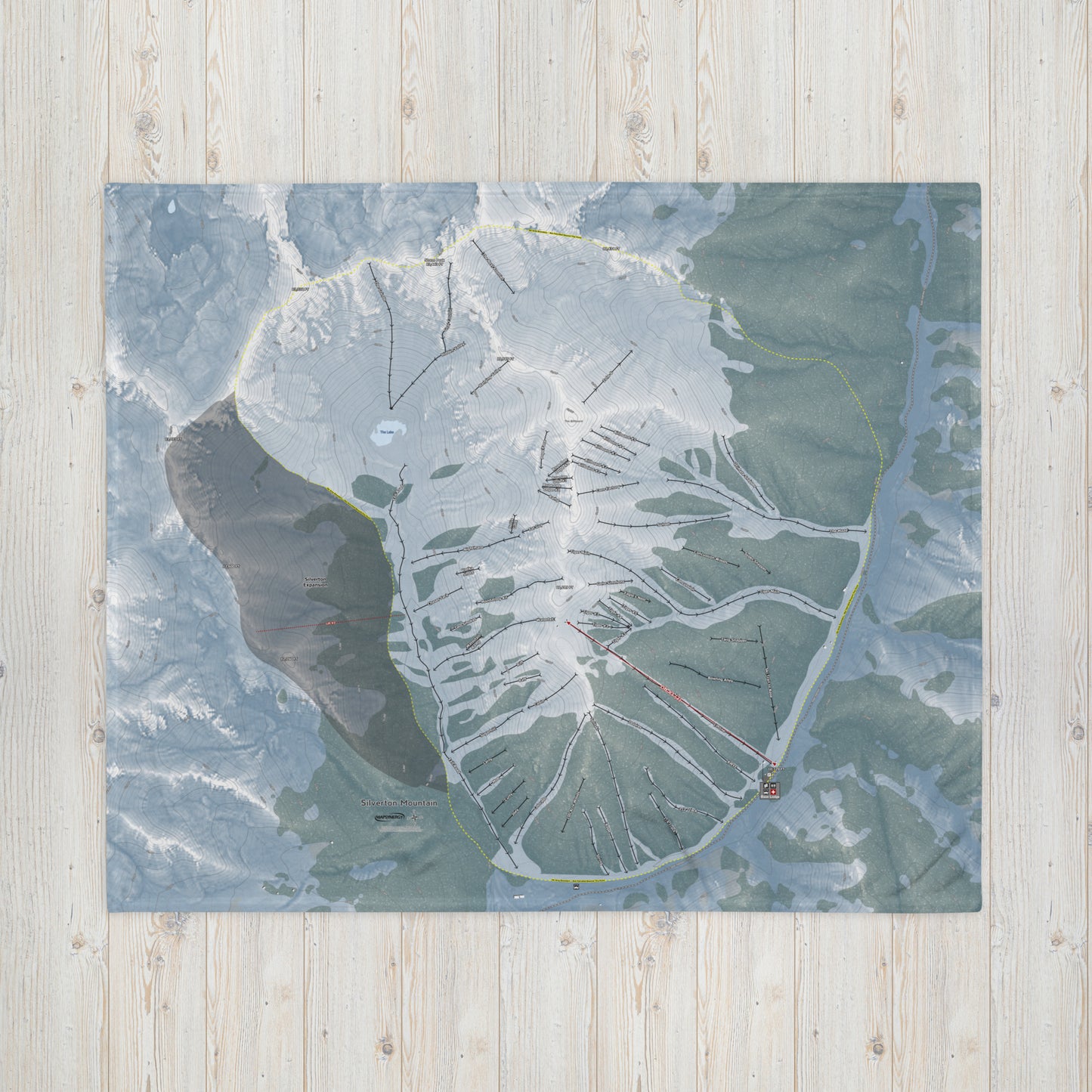 Silverton Mountain, Colorado Ski Resort Map Blanket - Powderaddicts