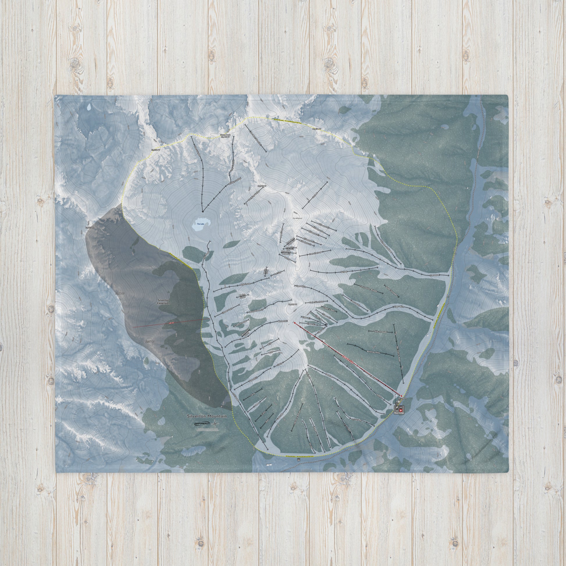 Silverton Mountain, Colorado Ski Resort Map Blanket - Powderaddicts