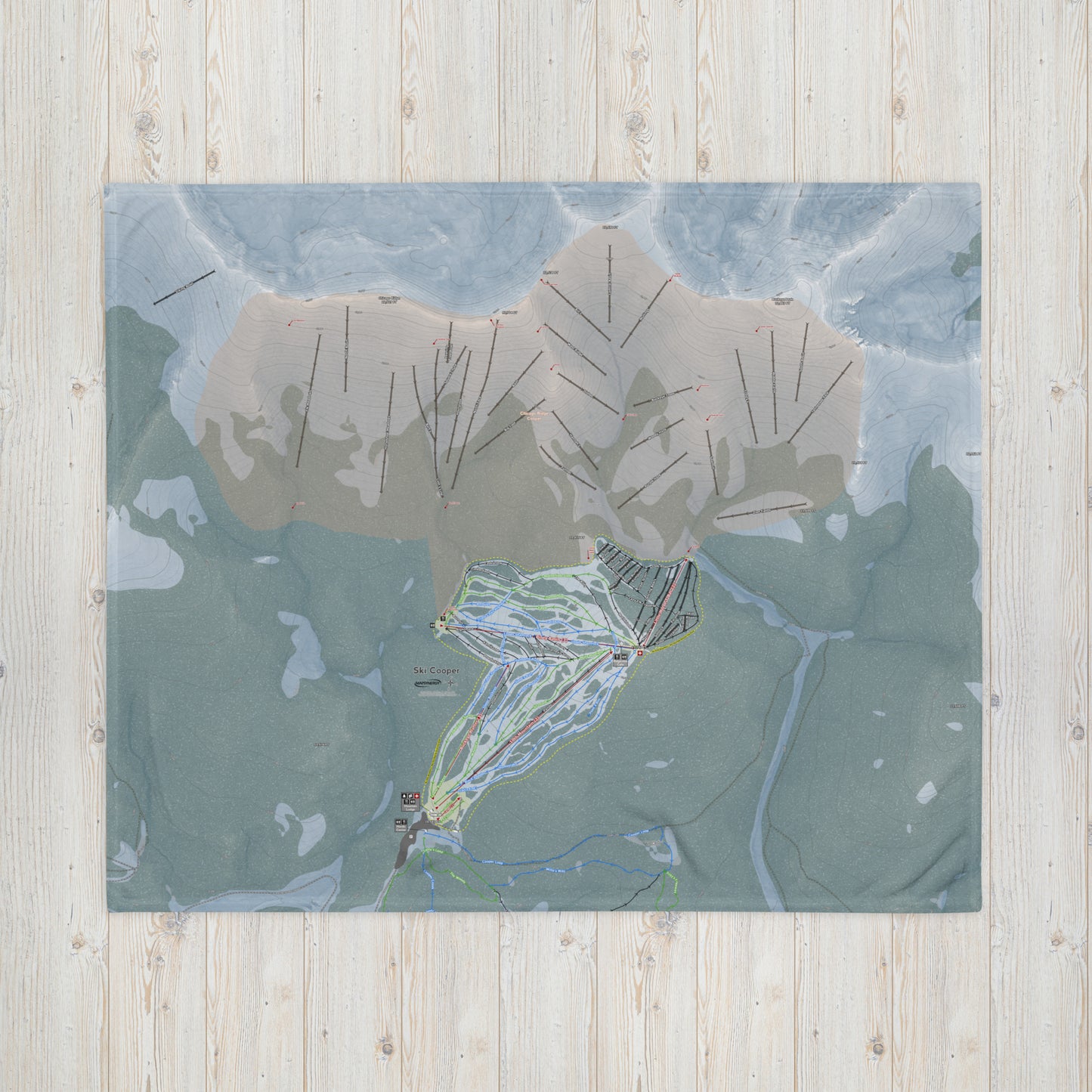 Ski Cooper, Colorado Ski Resort Map Blanket - Powderaddicts