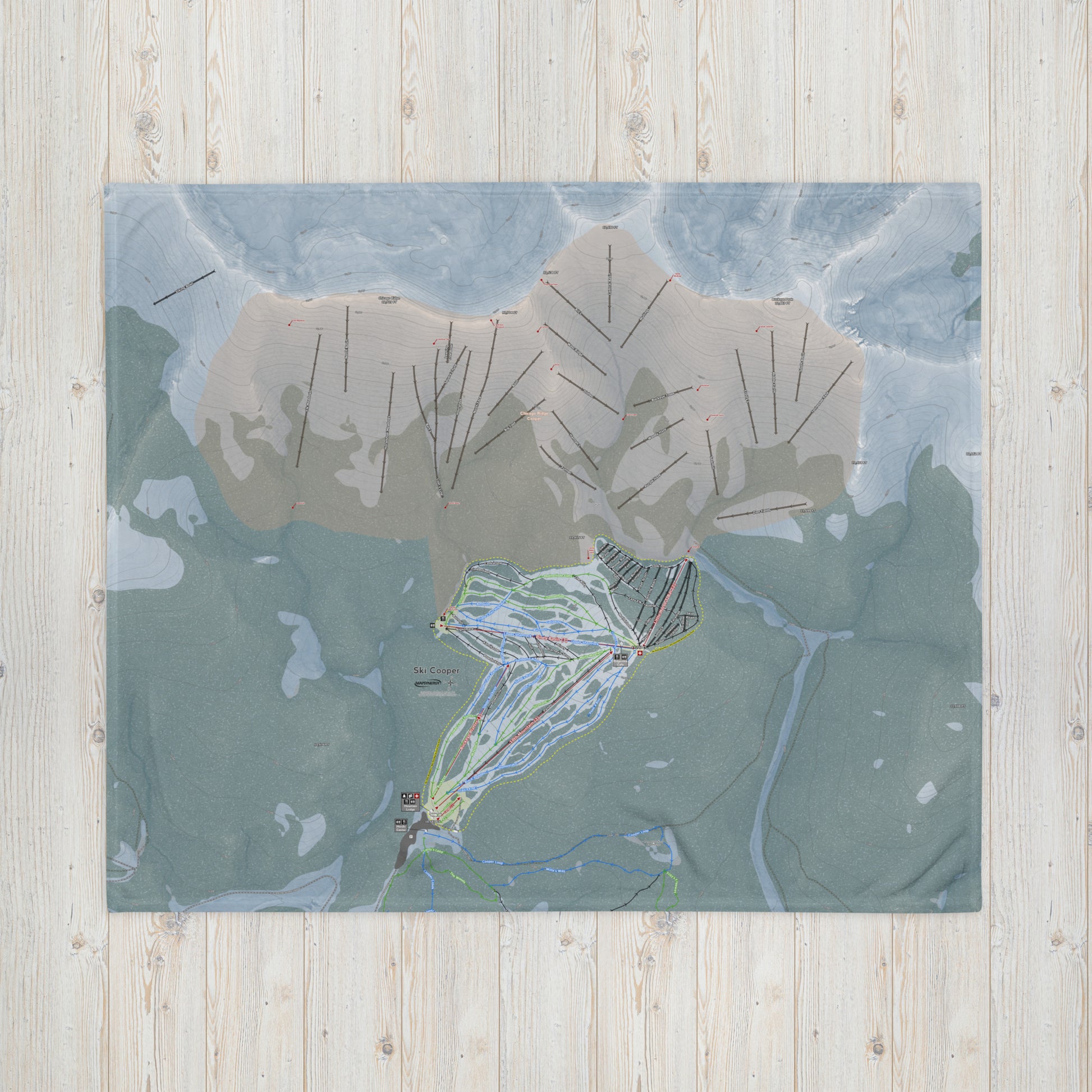 Ski Cooper, Colorado Ski Resort Map Blanket - Powderaddicts