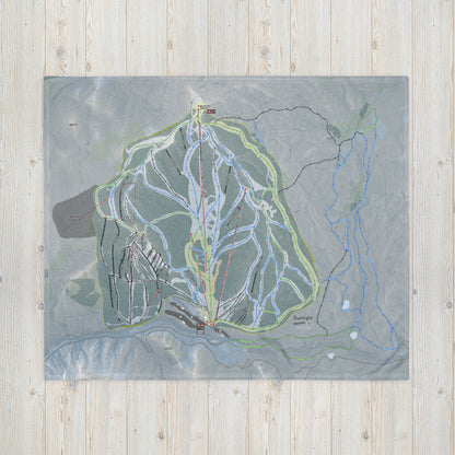 Sunlight Mountain Resort, Colorado Ski Trail Map Blanket - Powderaddicts