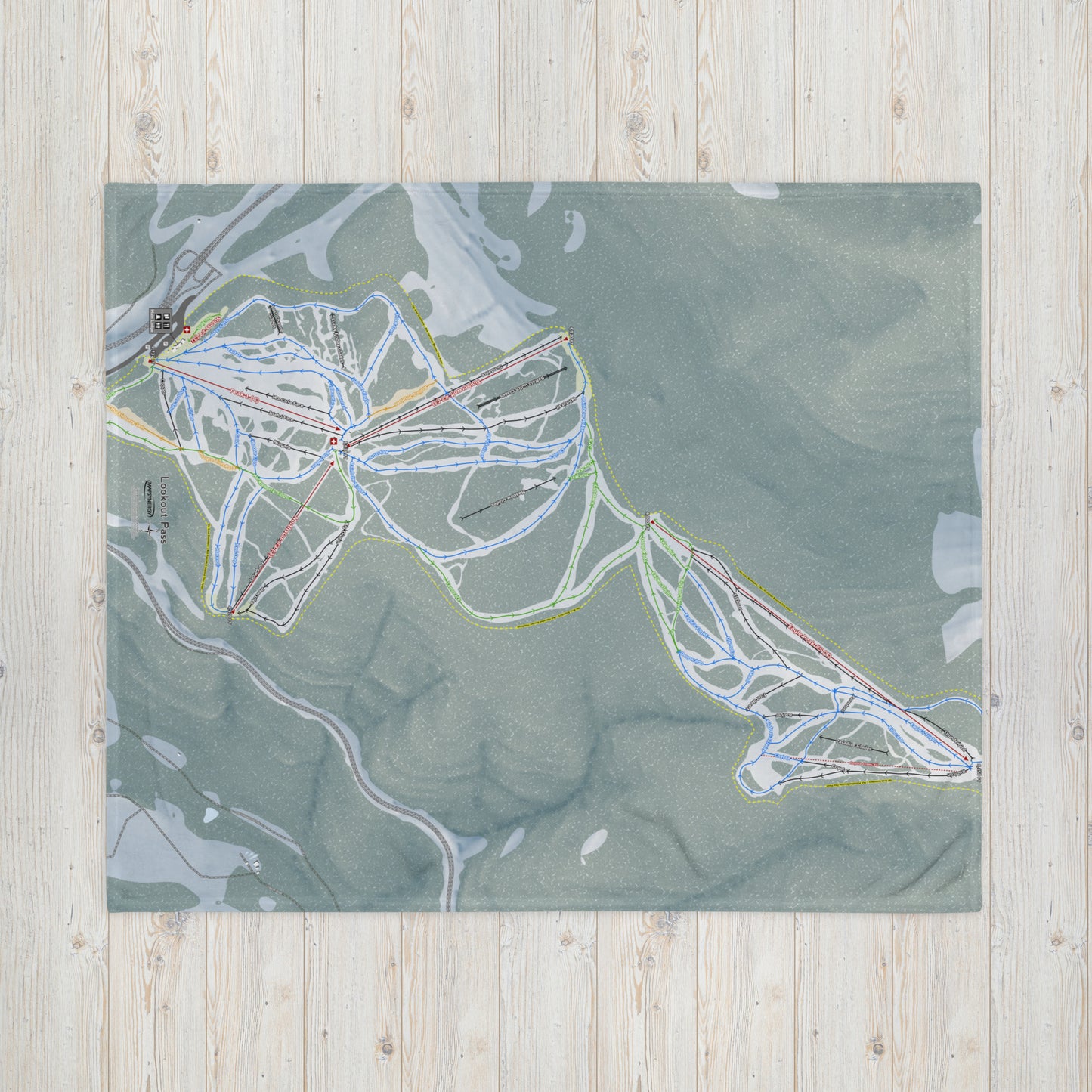 LOOKOUT PASS, IDAHO SKI RESORT MAP BLANKET - Powderaddicts