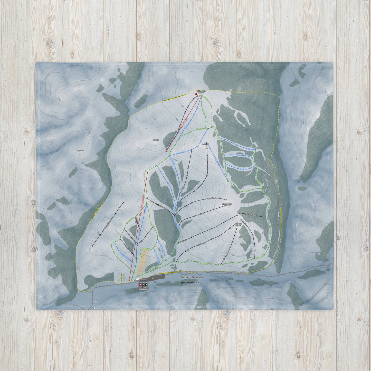 SOLDIER MOUNTAIN, IDAHO SKI RESORT MAP BLANKET - Powderaddicts