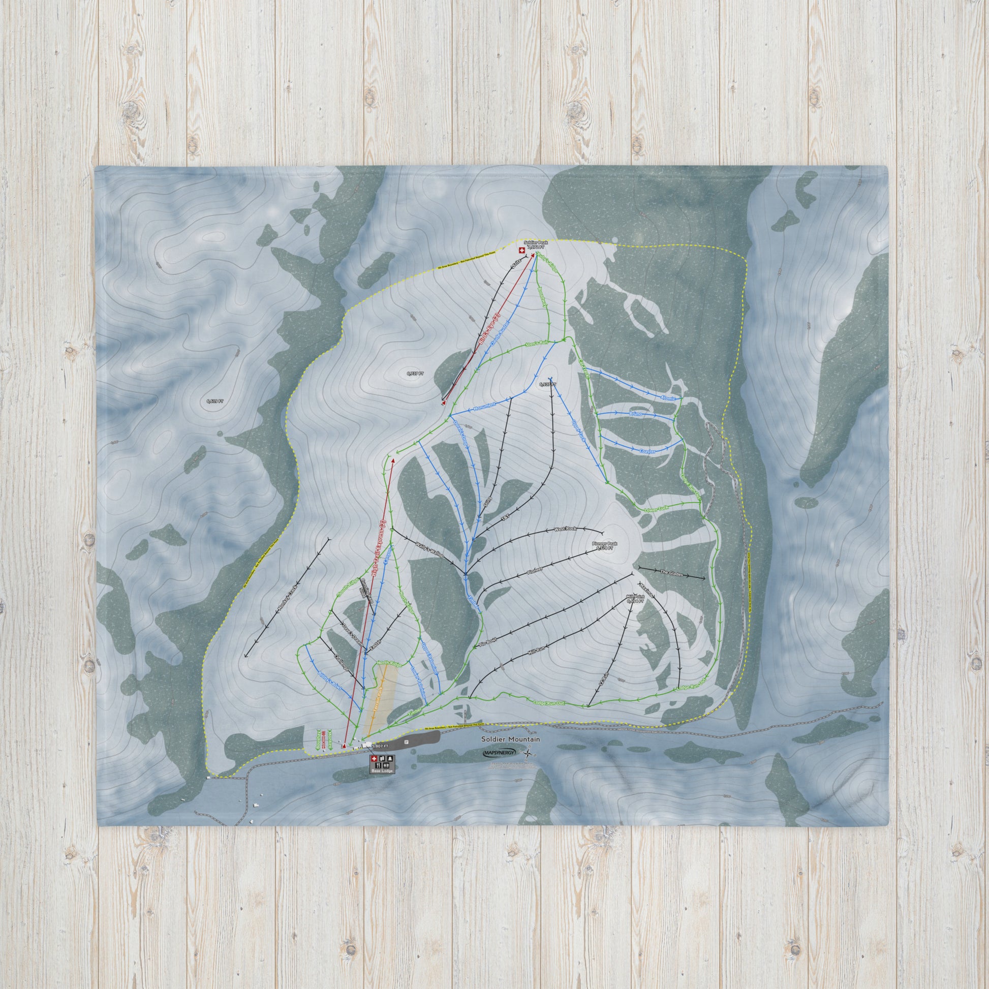 SOLDIER MOUNTAIN, IDAHO SKI RESORT MAP BLANKET - Powderaddicts