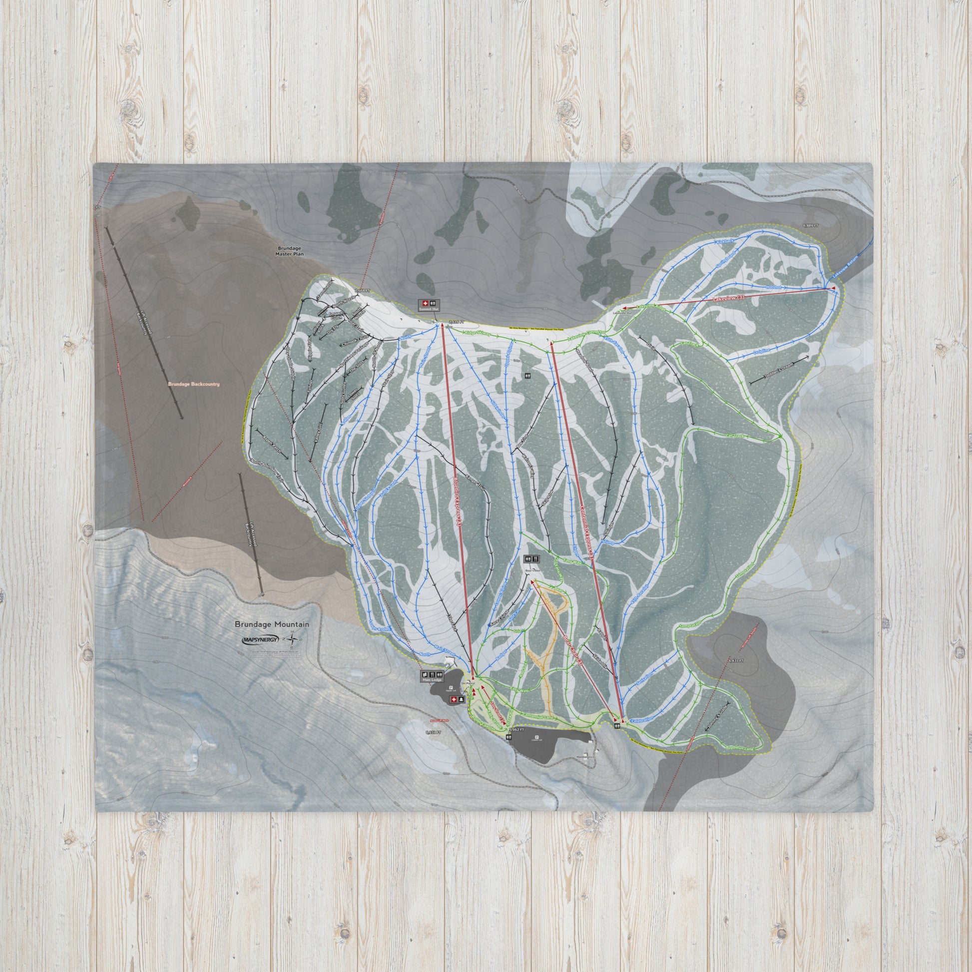 Brundage Mountain, Idaho Ski Resort Map Blanket - Powderaddicts