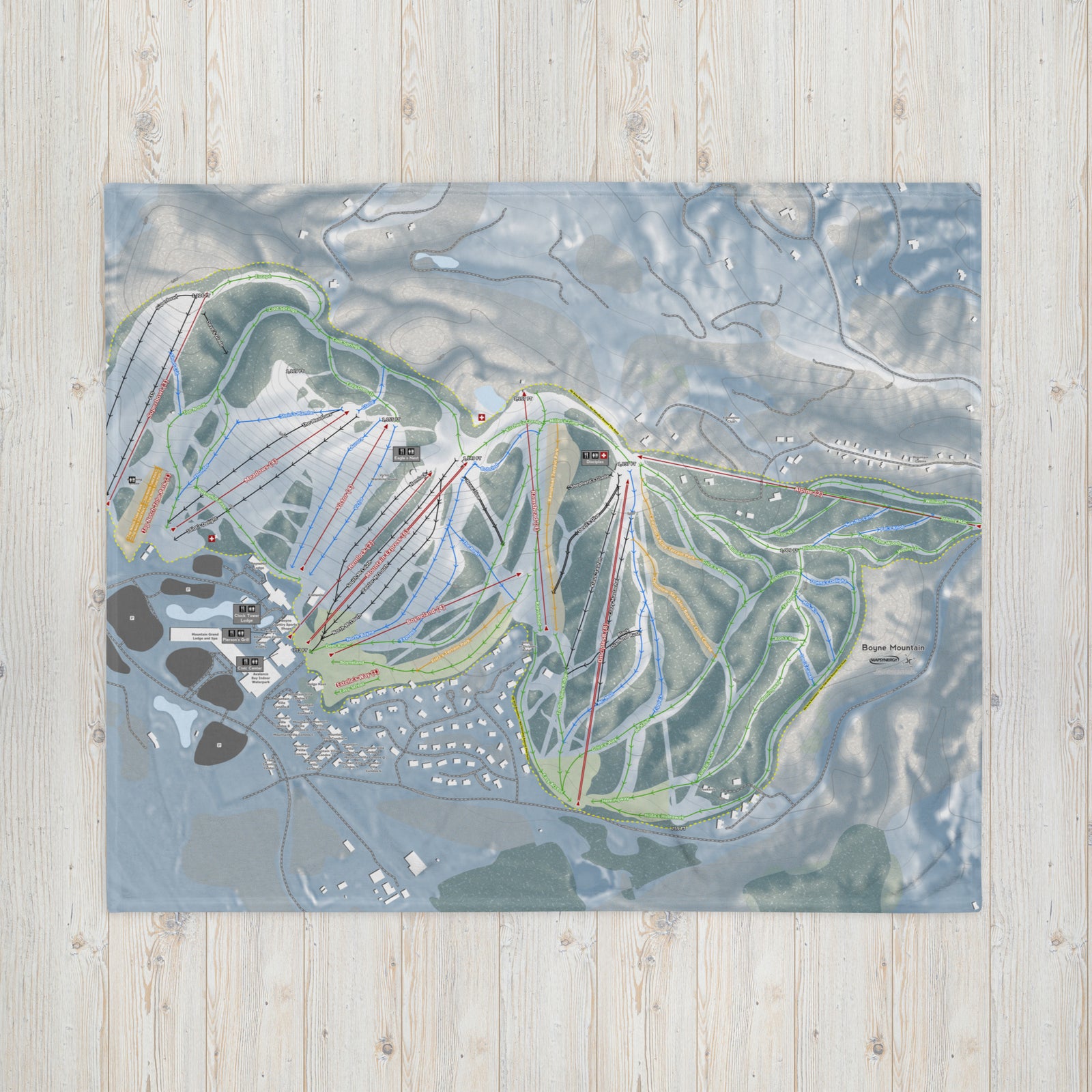 Boyne Mountain, Michigan Ski Resort Map Blanket