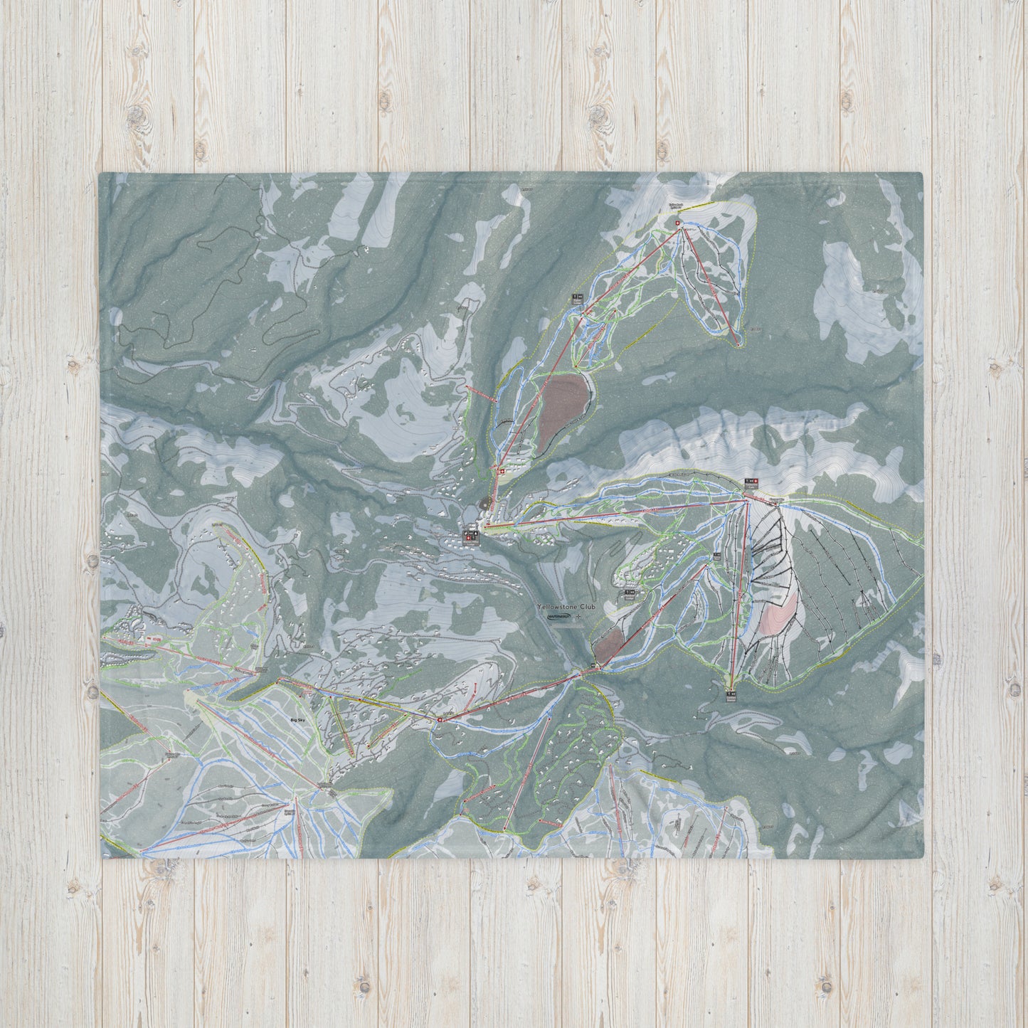 Yellowstone Club, Montana Ski Resort Map Blanket - Powderaddicts