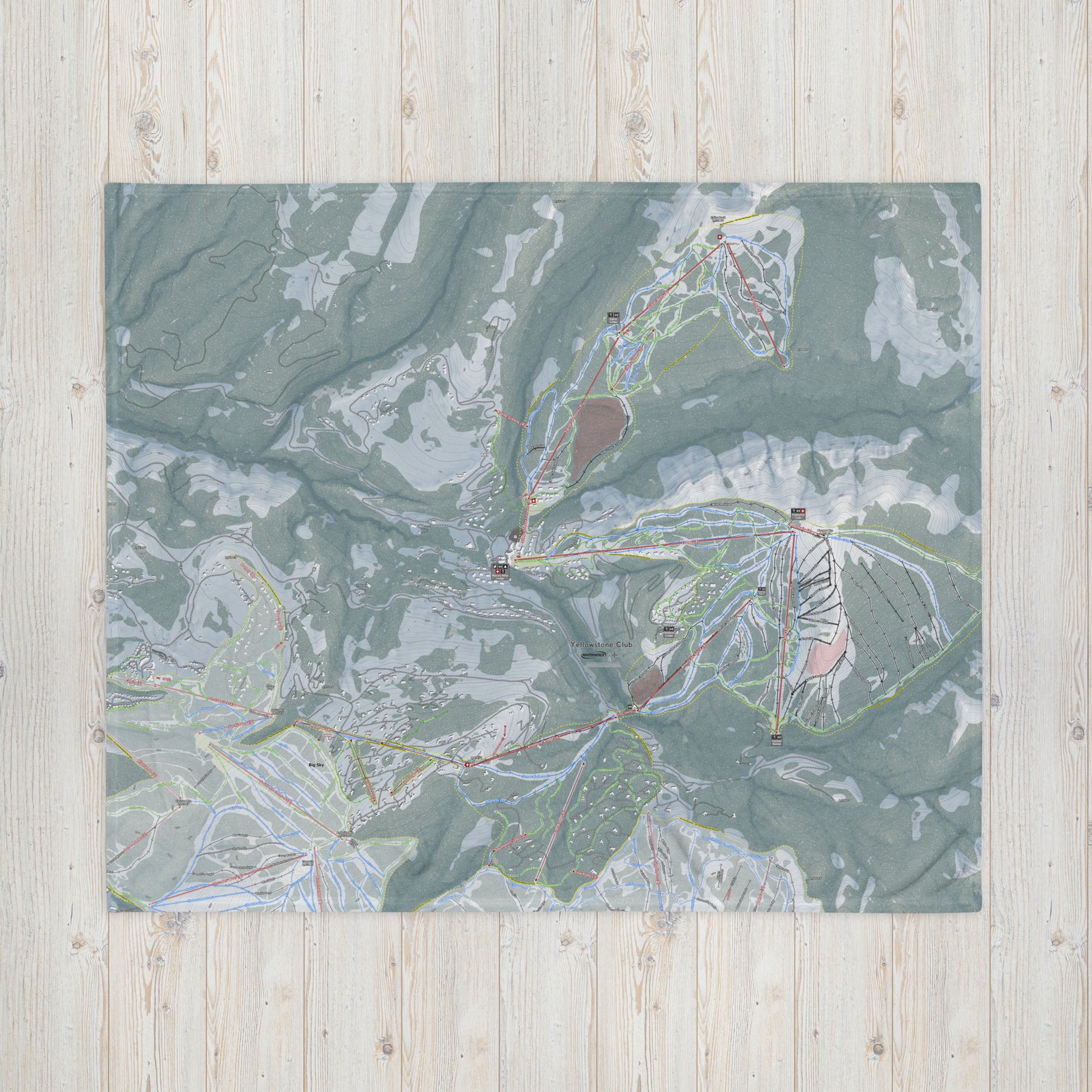 Yellowstone Club, Montana Ski Resort Map Blanket - Powderaddicts