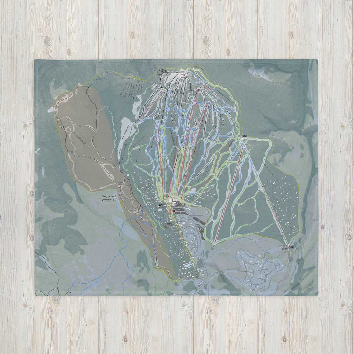 Sugarloaf, Maine Ski Resort Map Blanket - Powderaddicts