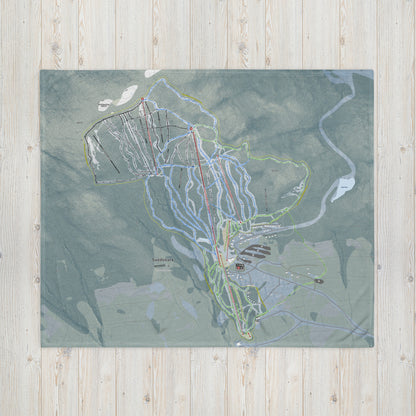 Saddleback, Maine Ski Resort Map Blanket - Powderaddicts