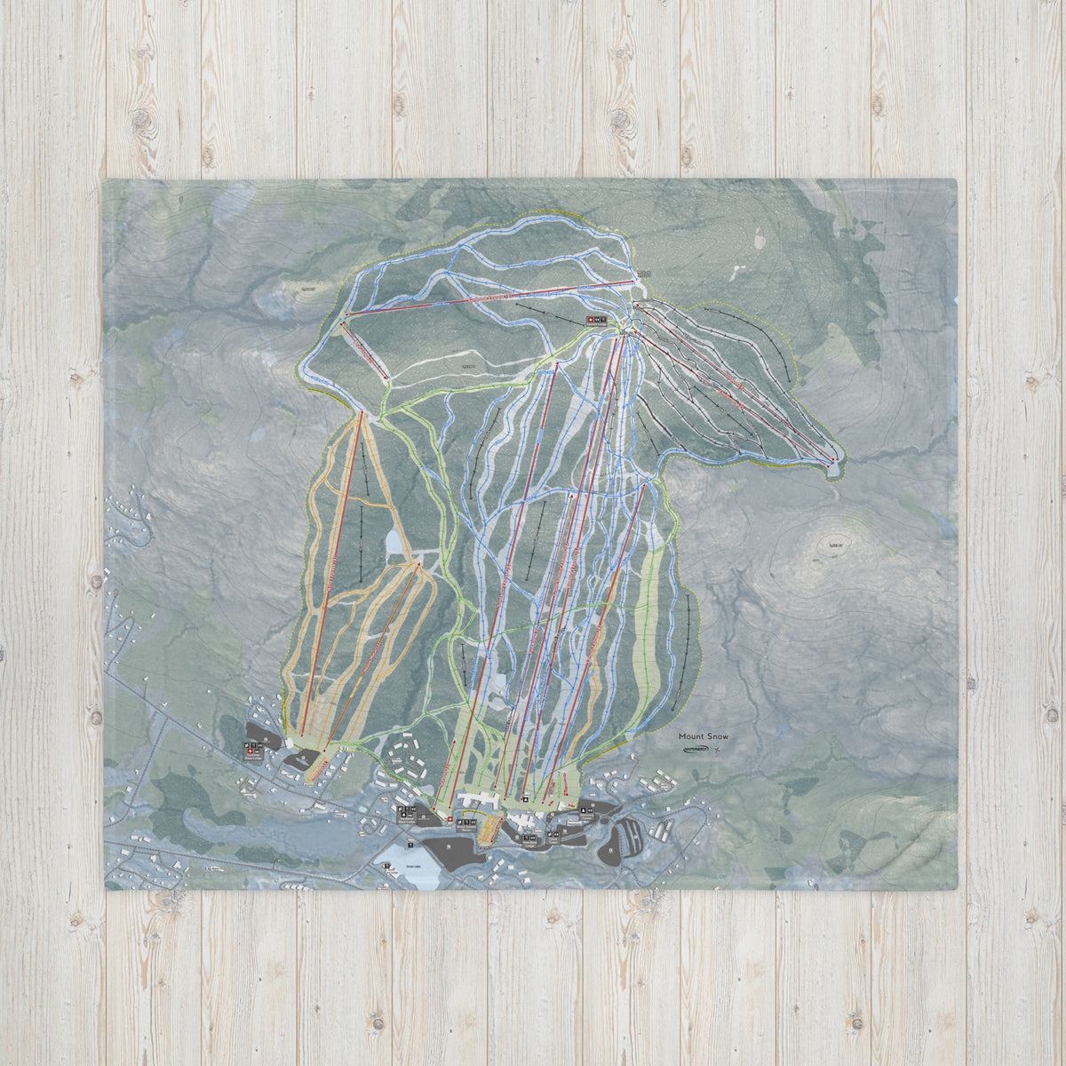 Mount Snow, Vermont Ski Resort Map Blanket - Powderaddicts