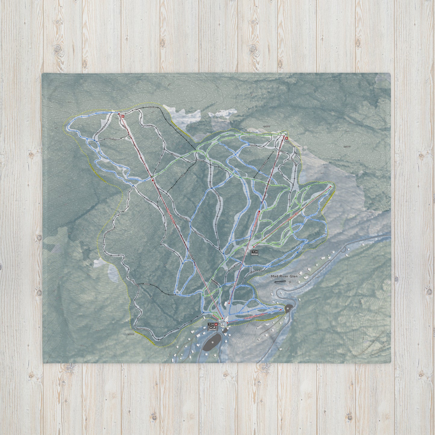 Mad River Glen, Vermont Ski Resort Map Blanket - Powderaddicts