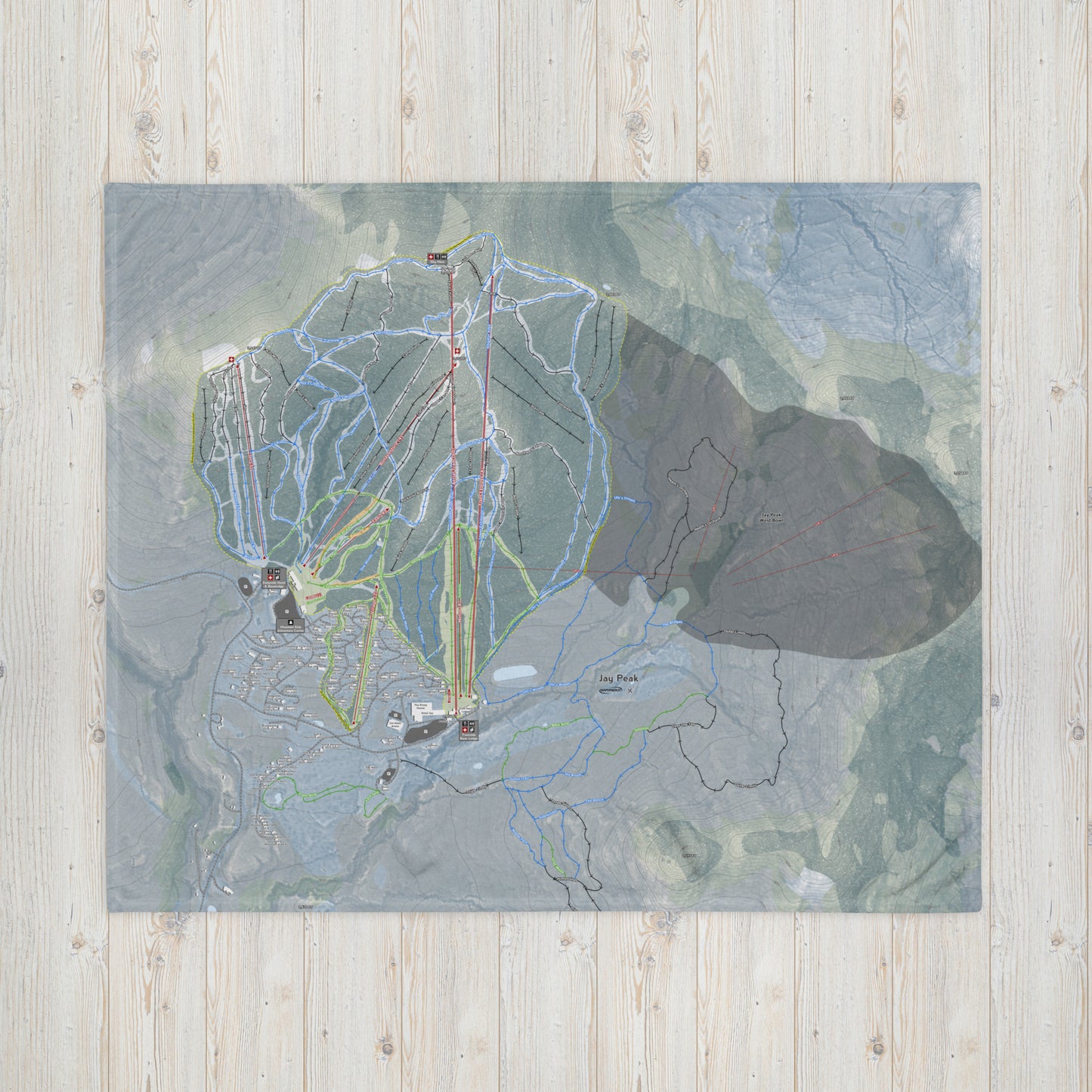 Jay Peak, Vermont Ski Resort Map Blanket - Powderaddicts