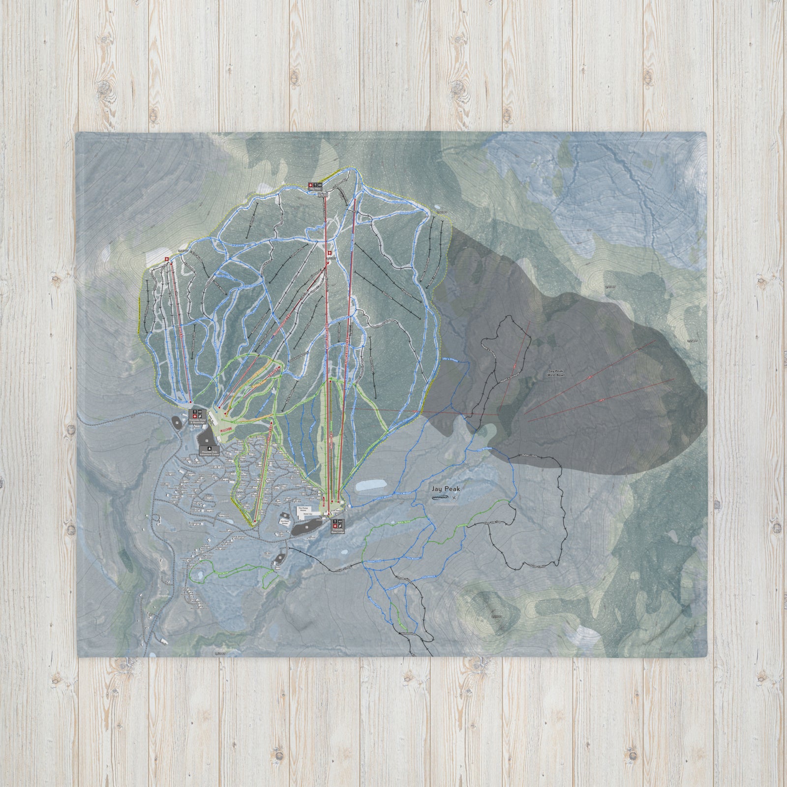 Jay Peak, Vermont Ski Resort Map Blanket - Powderaddicts