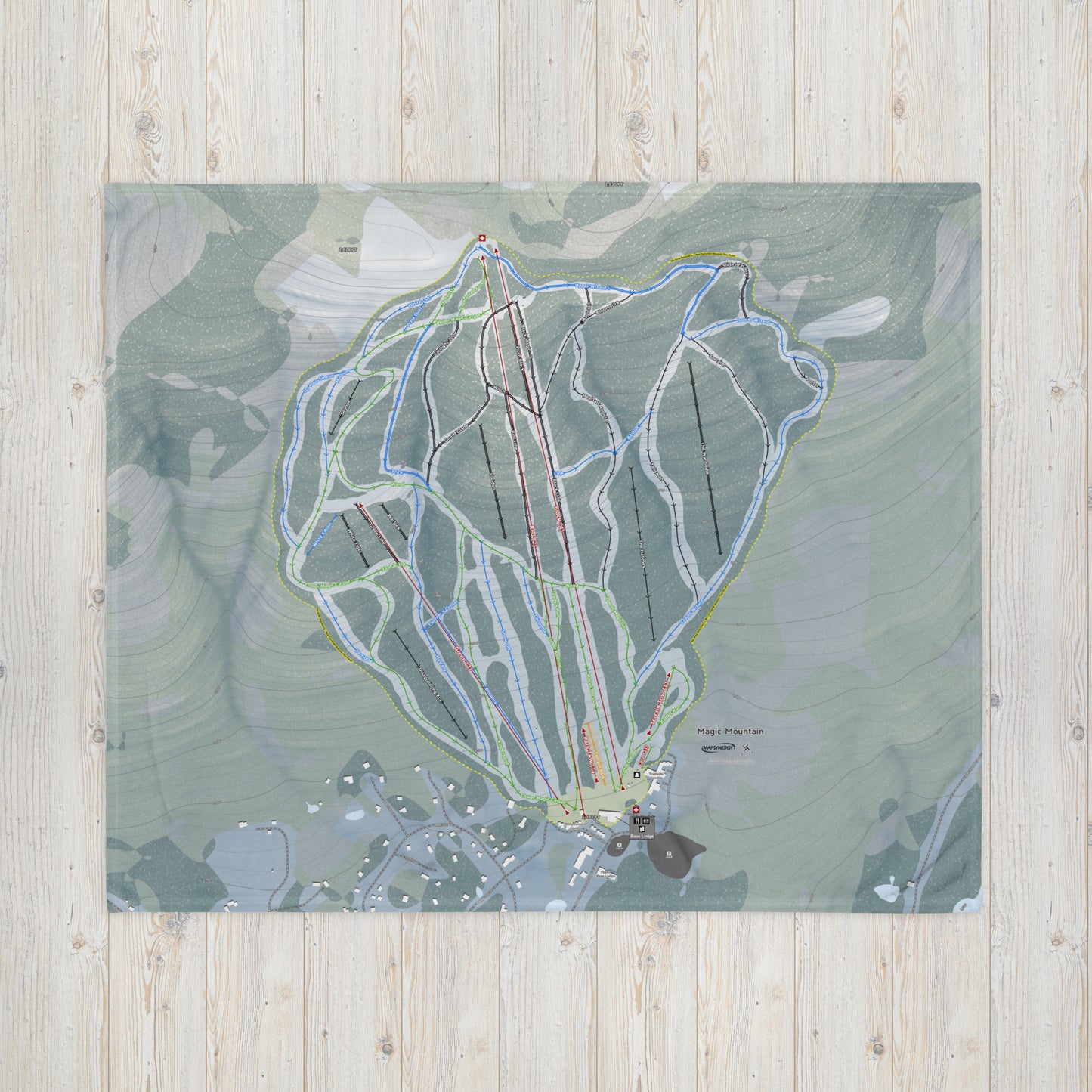 Magic Mountain, Vermont Ski Resort Map Blanket - Powderaddicts