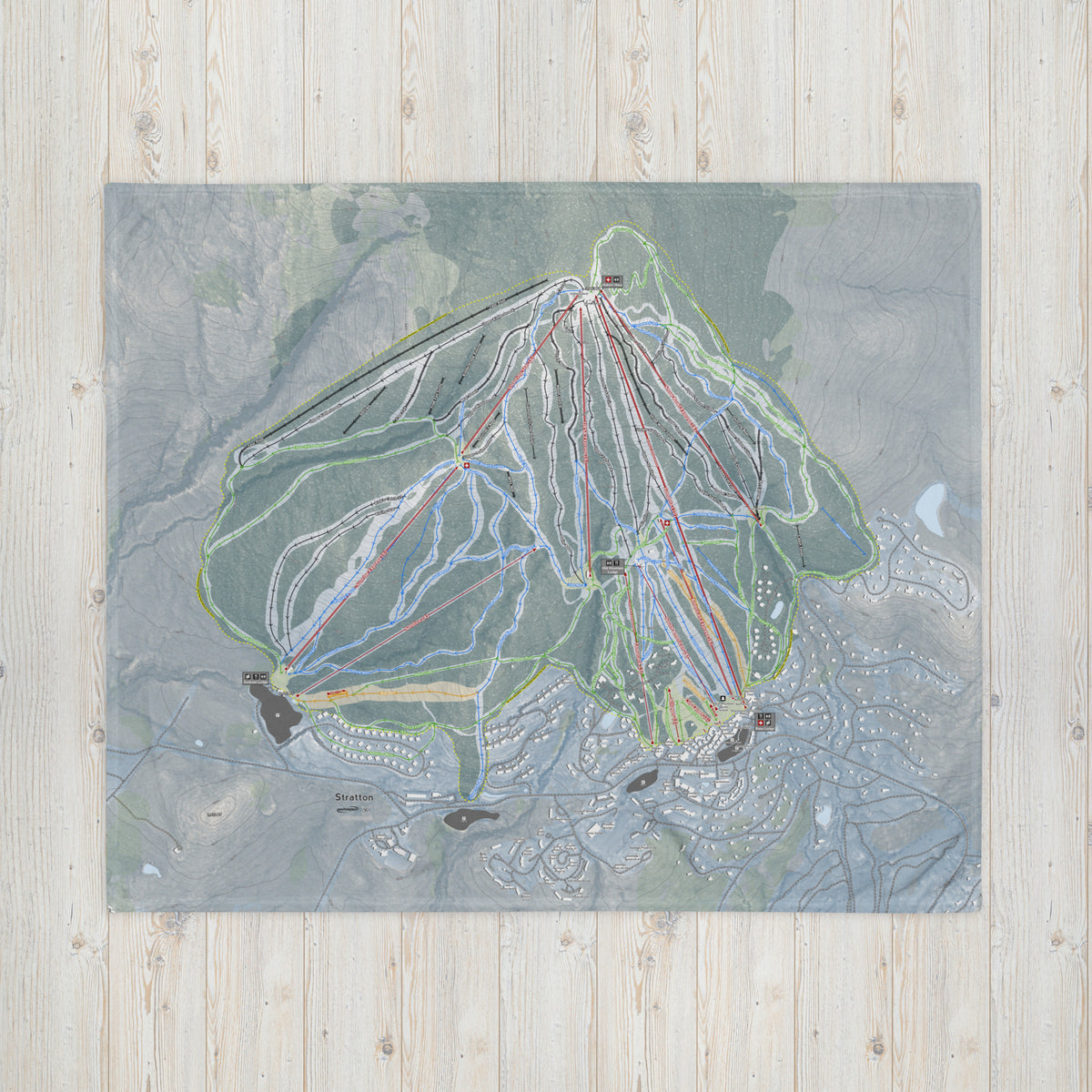 Stratton, Vermont Ski Resort Map Blanket - Powderaddicts
