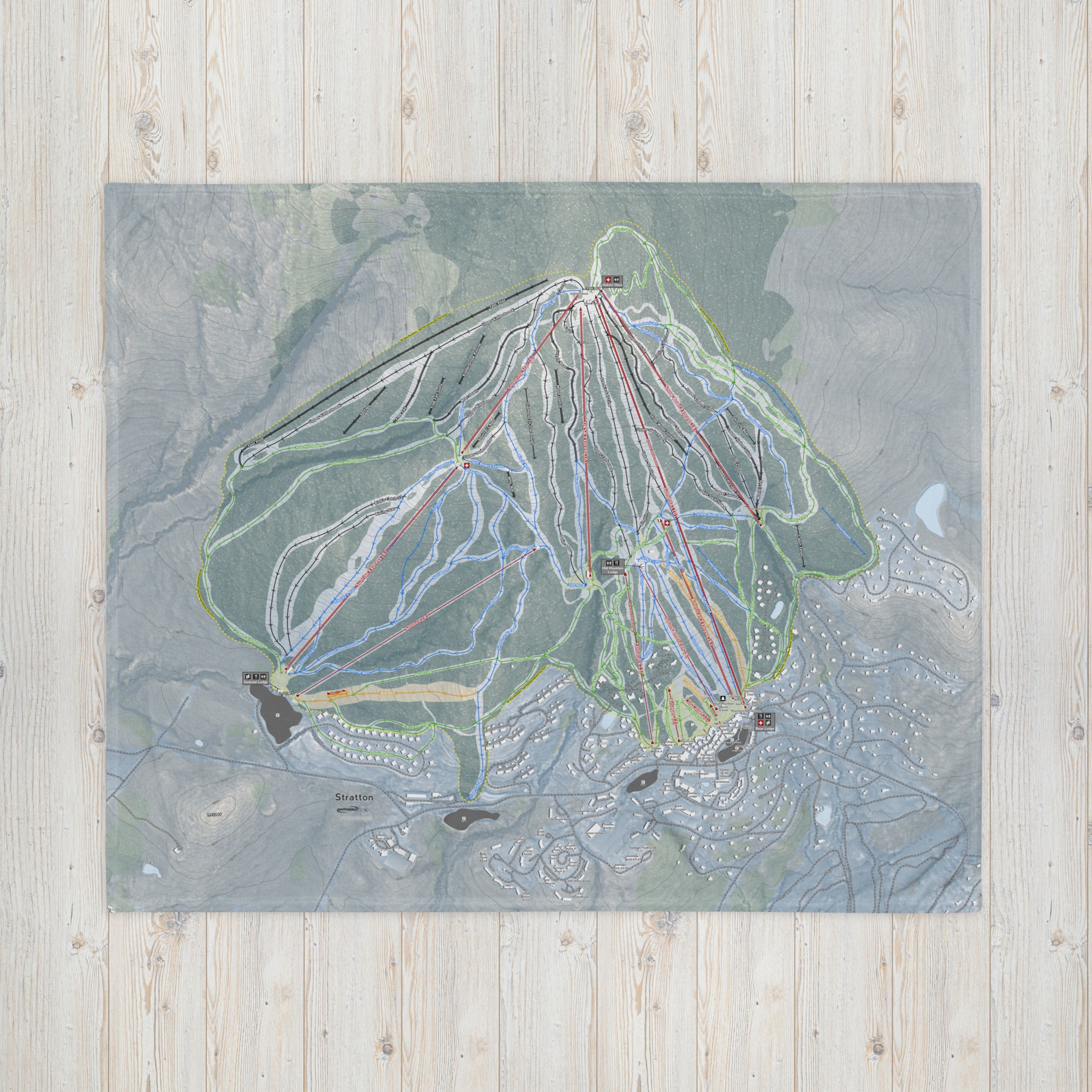 Stratton, Vermont Ski Resort Map Blanket