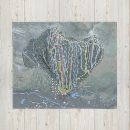Bretton Woods, New Hampshire Ski Resort Map blanket - Powderaddicts