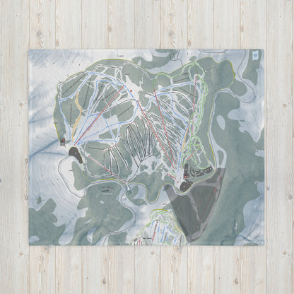 Mt Rose, Nevada Ski Resort Map Blanket - Powderaddicts