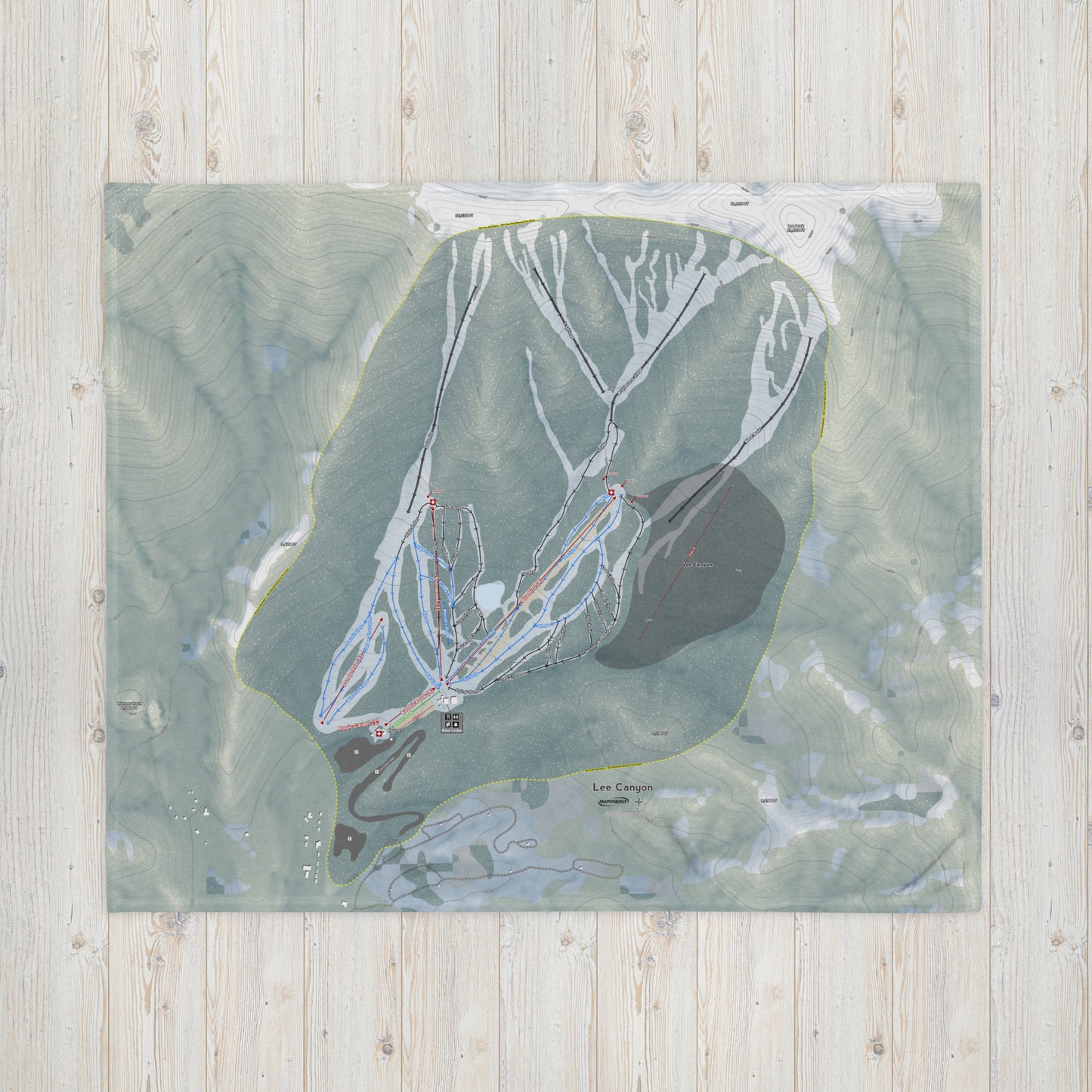 Lee Canyon, Nevada Ski Resort Map Blanket - Powderaddicts