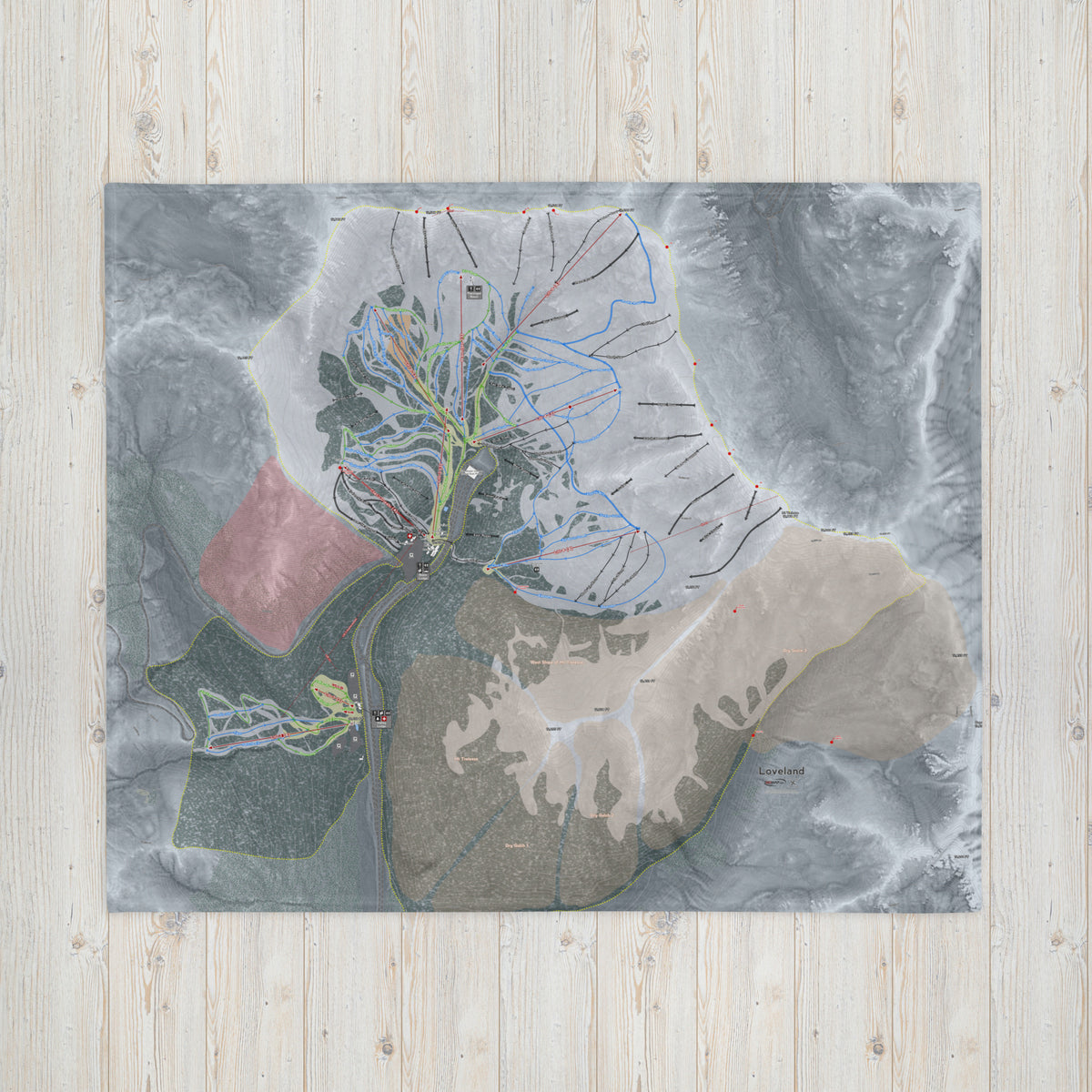 Loveland, Colorado Ski Resort Map blanket