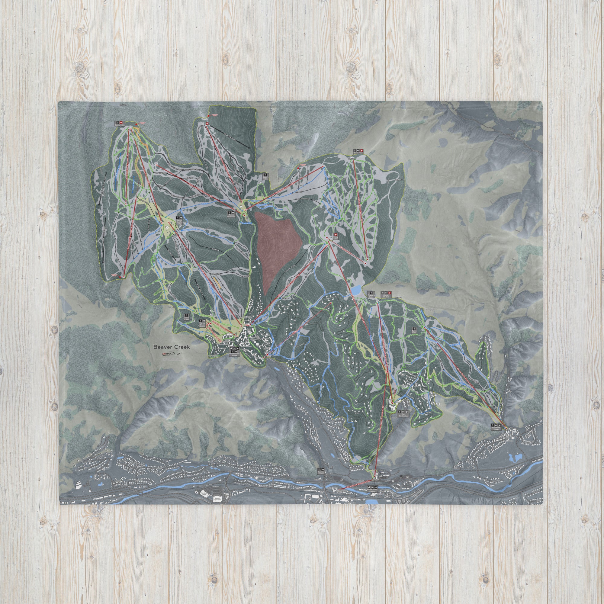 Beaver Creek, Colorado Ski Resort Map blanket