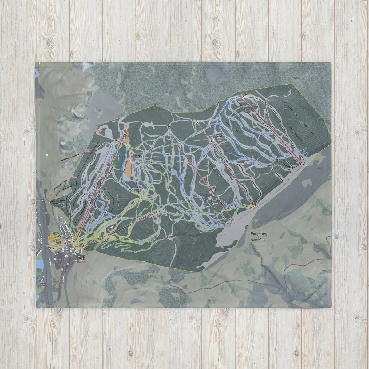 Purgatory, Colorado Ski Resort Map blanket