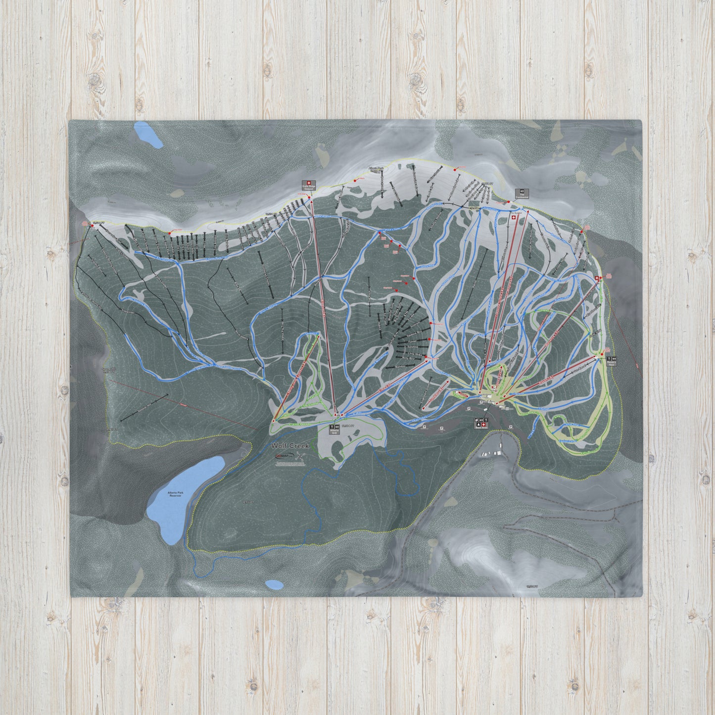 Wolf Creek, Colorado Ski Resort Map blanket - Powderaddicts