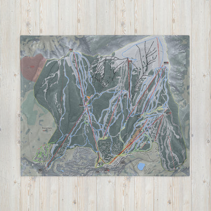 Snowmass, Colorado Ski Resort Map blanket - Powderaddicts