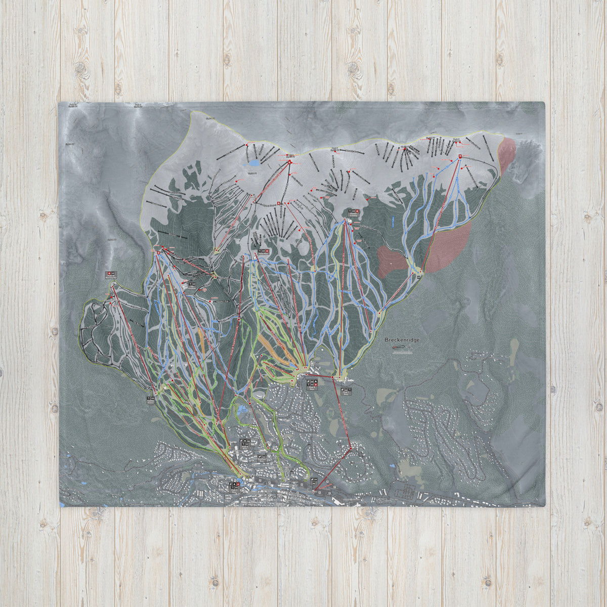 Breckenridge, Colorado Ski Resort Map blanket - Powderaddicts