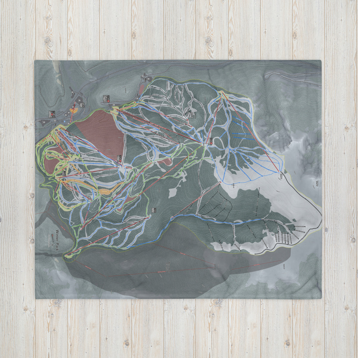 Winter Park, Colorado Ski Resort Map blanket - Powderaddicts