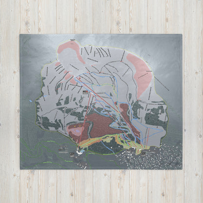 Alyeska, Alaska Ski Resort Map Blanket - Powderaddicts