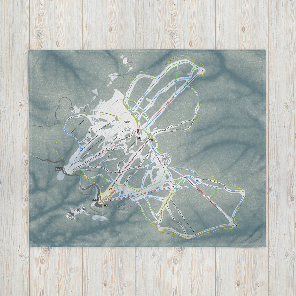 Mt. Spokane, Washington Ski Resort Map Blanket