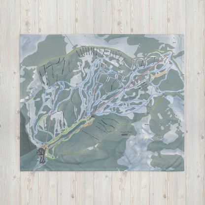 Mission Ridge, Washington Ski Resort Map Blanket - Powderaddicts