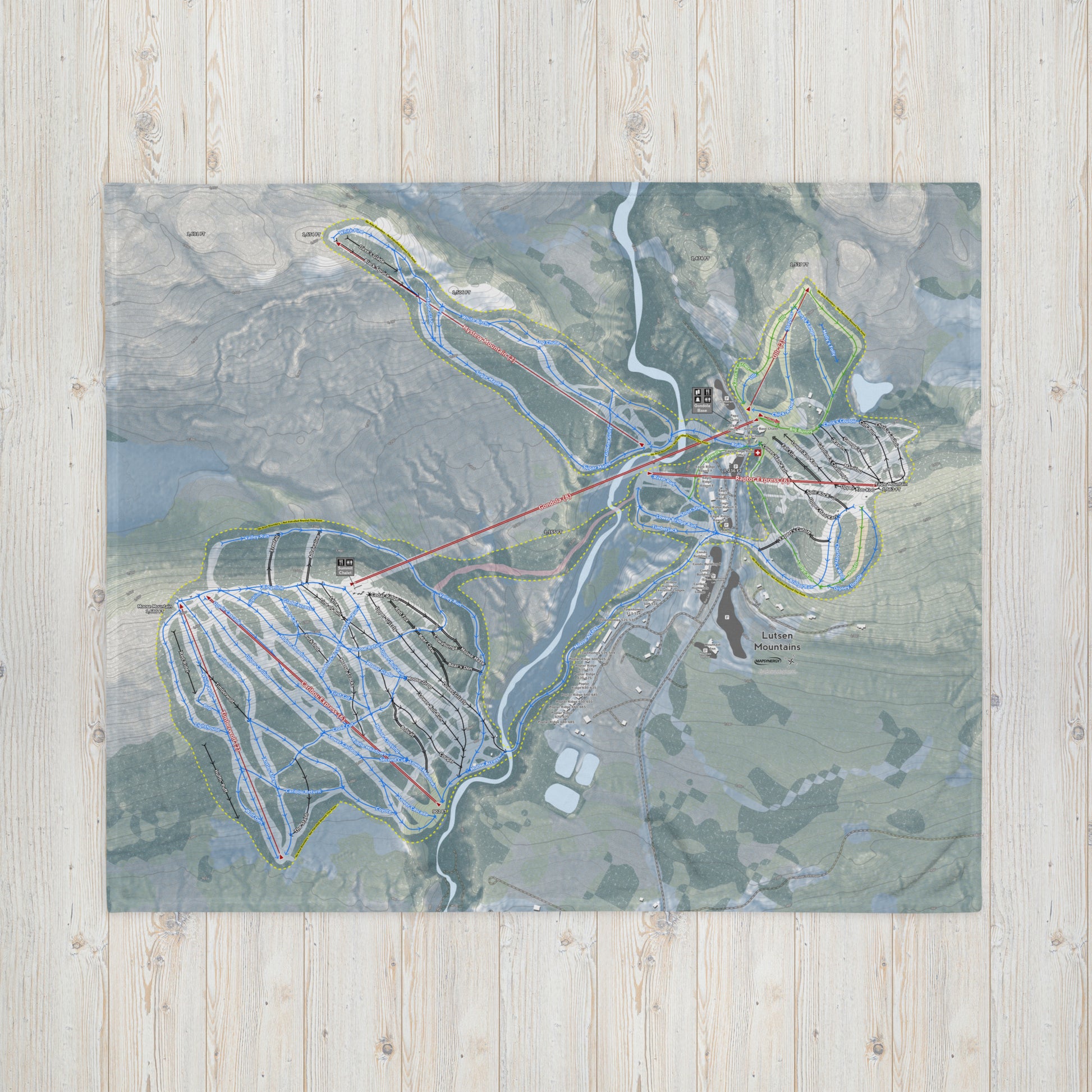Lutsen Mountains, Minnesota Ski Resort Map Blanket - Powderaddicts