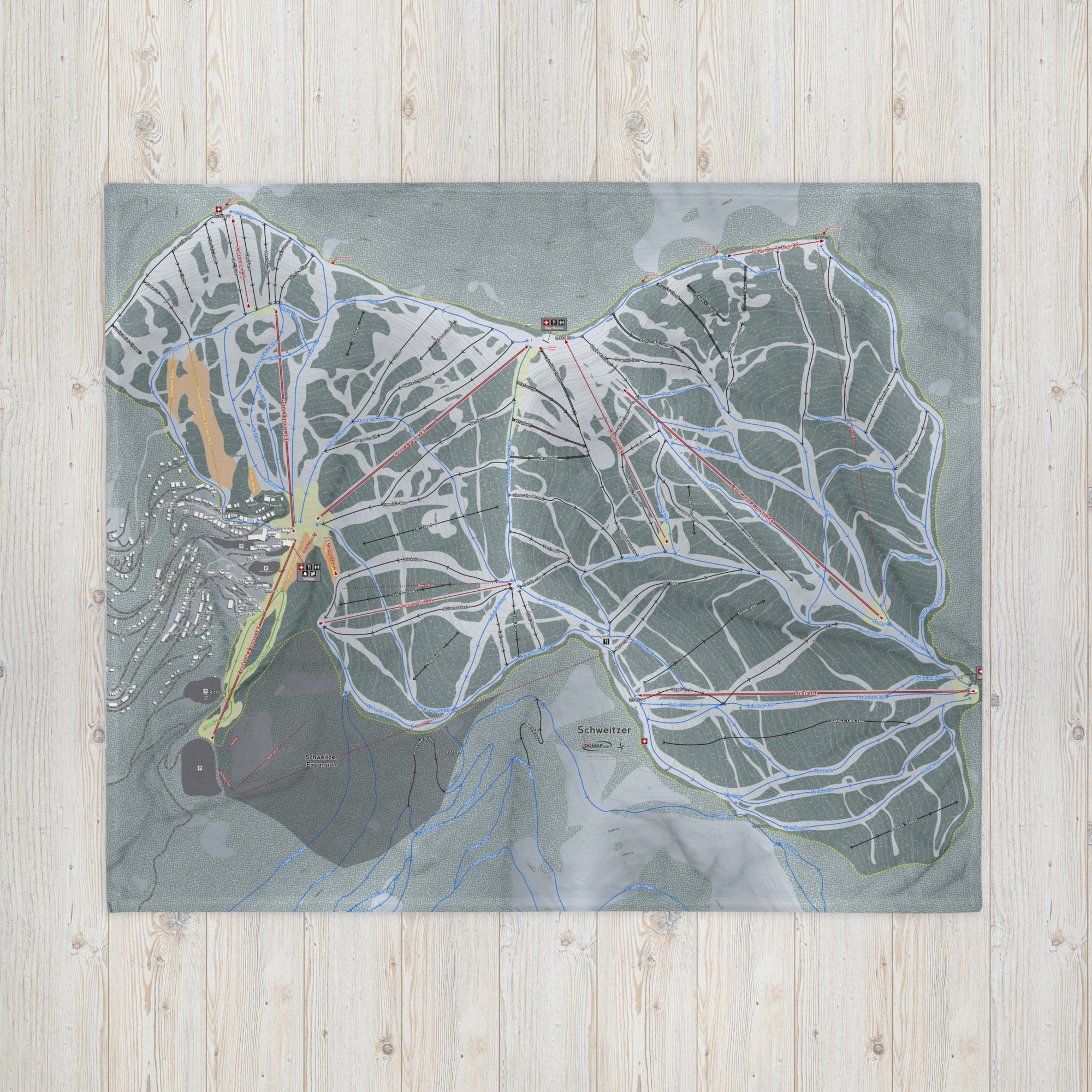 SCHWEITZER, IDAHO SKI RESORT MAP BLANKET