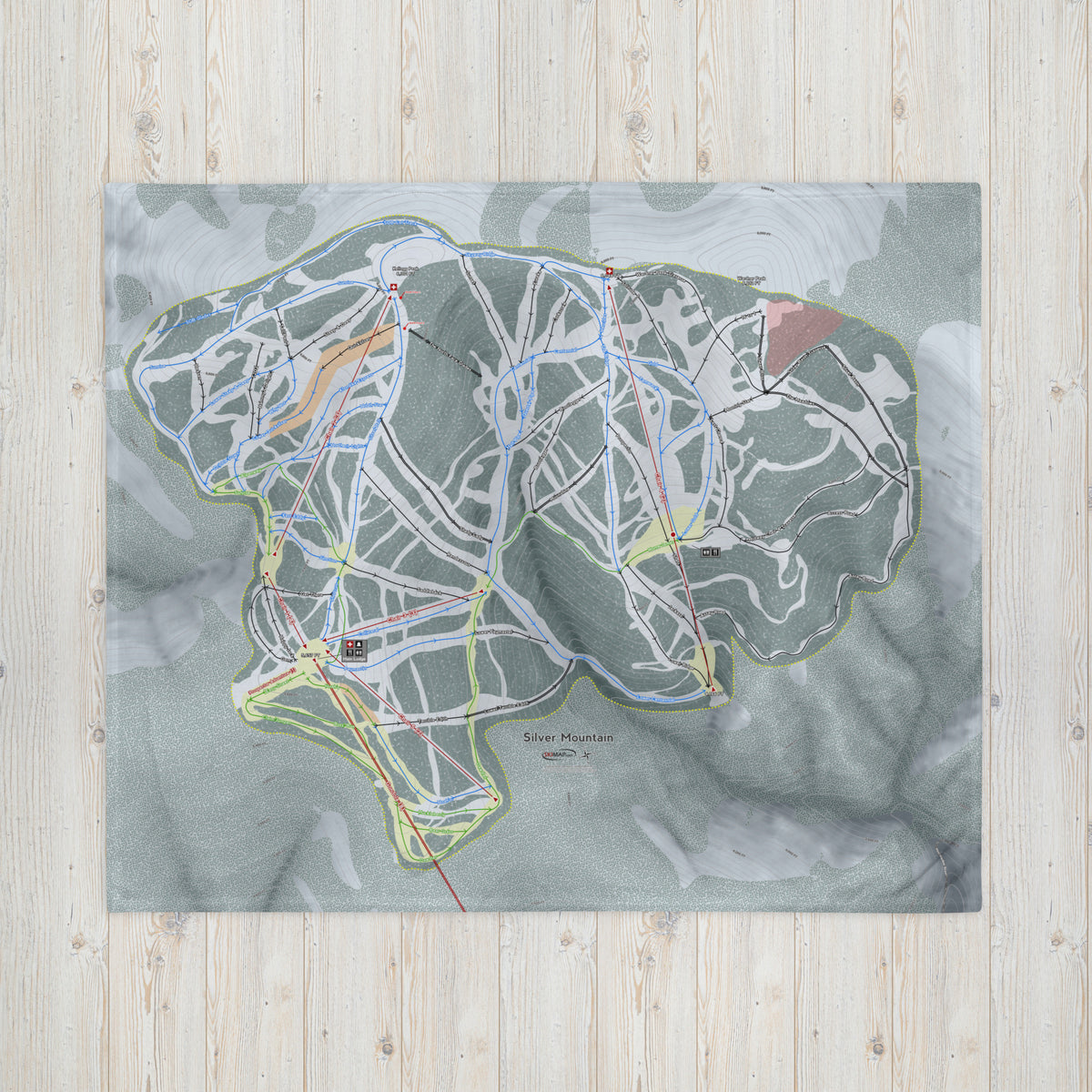 Silver Mountain, Idaho Ski Resort Map Blanket - Powderaddicts