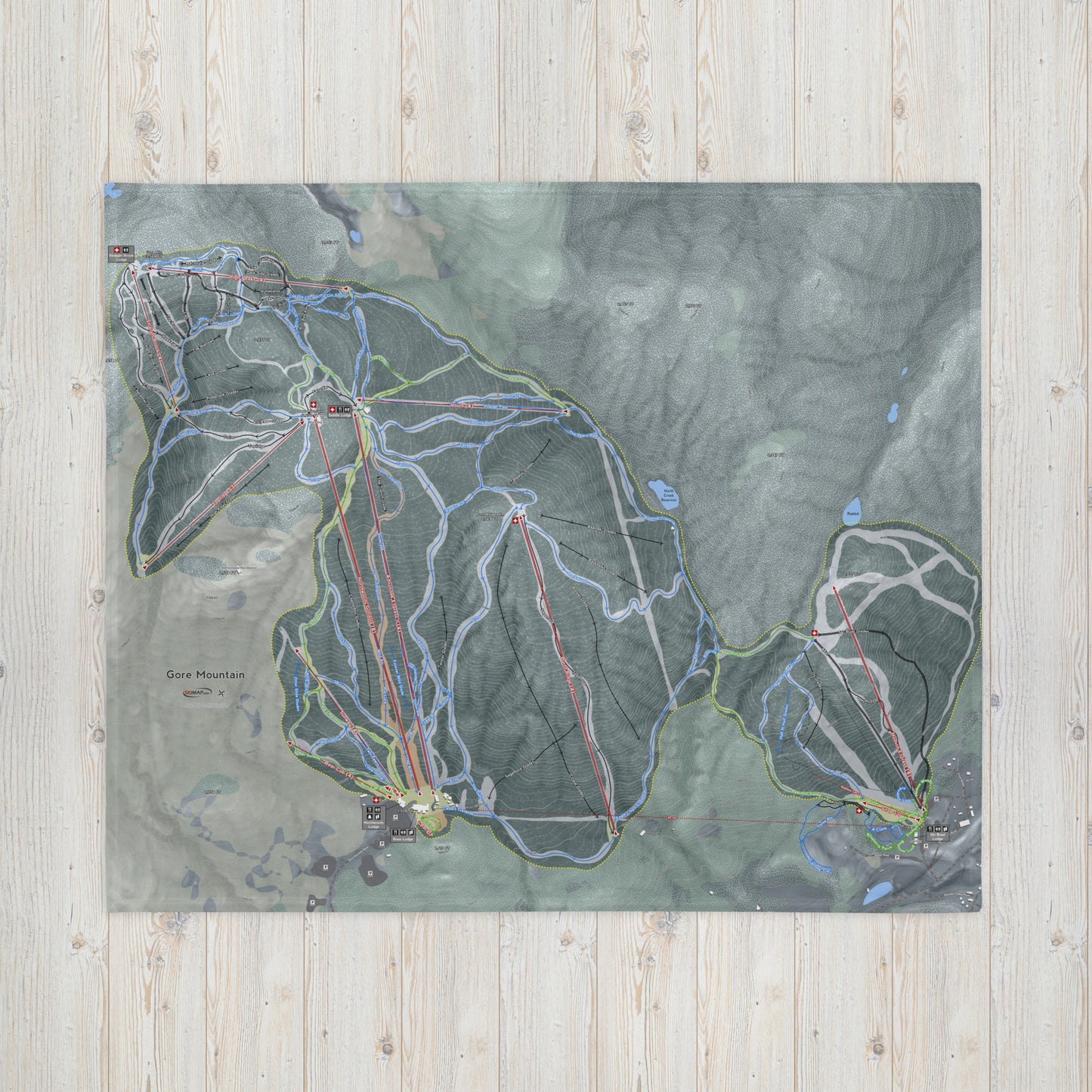 GORE MOUNTAIN, NEW YORK SKI RESORT MAP BLANKET - Powderaddicts