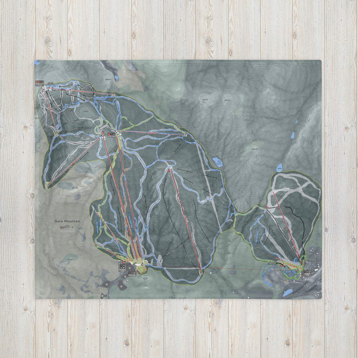 GORE MOUNTAIN, NEW YORK SKI RESORT MAP BLANKET