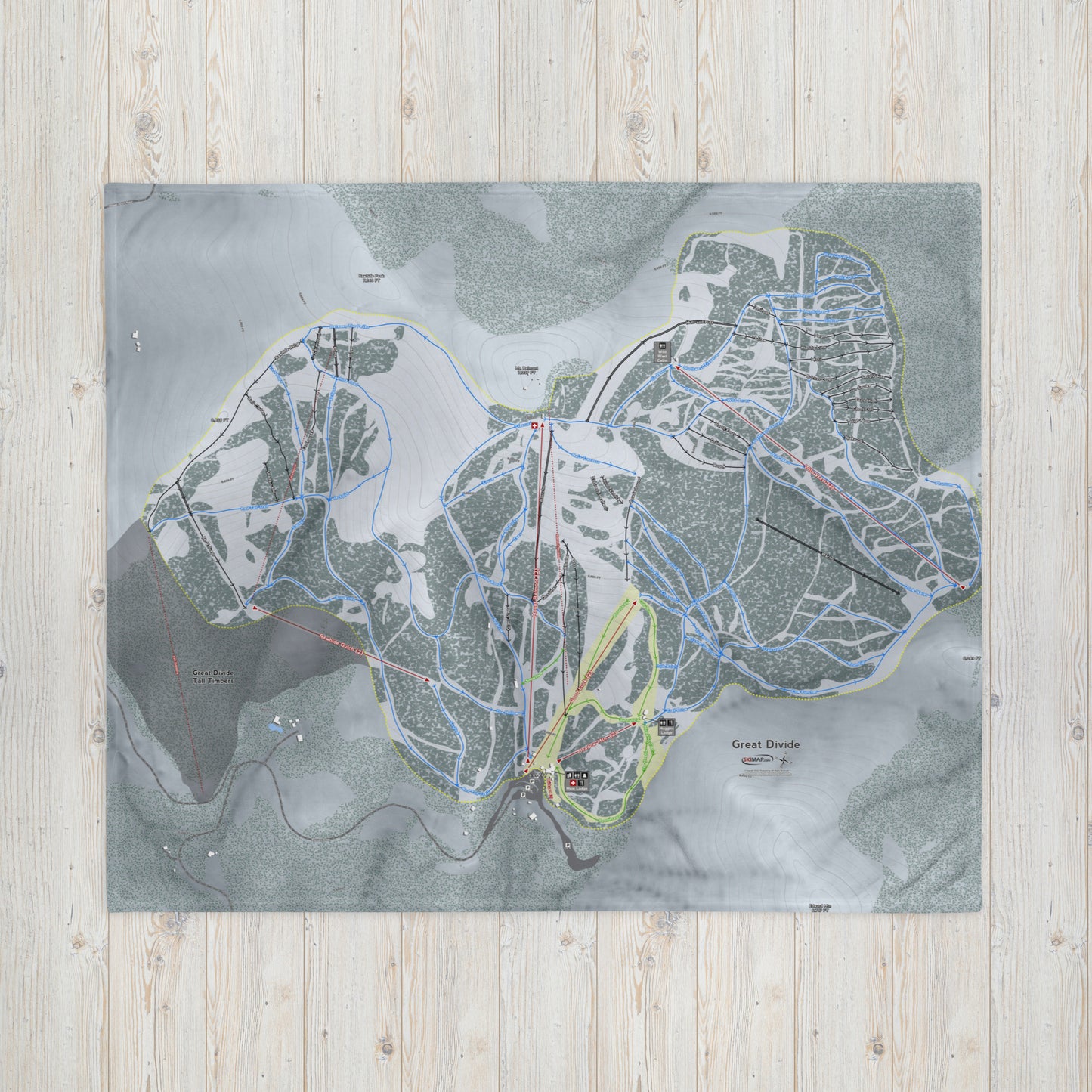 GREAT DIVIDE, MONTANA SKI RESORT MAP BLANKET - Powderaddicts