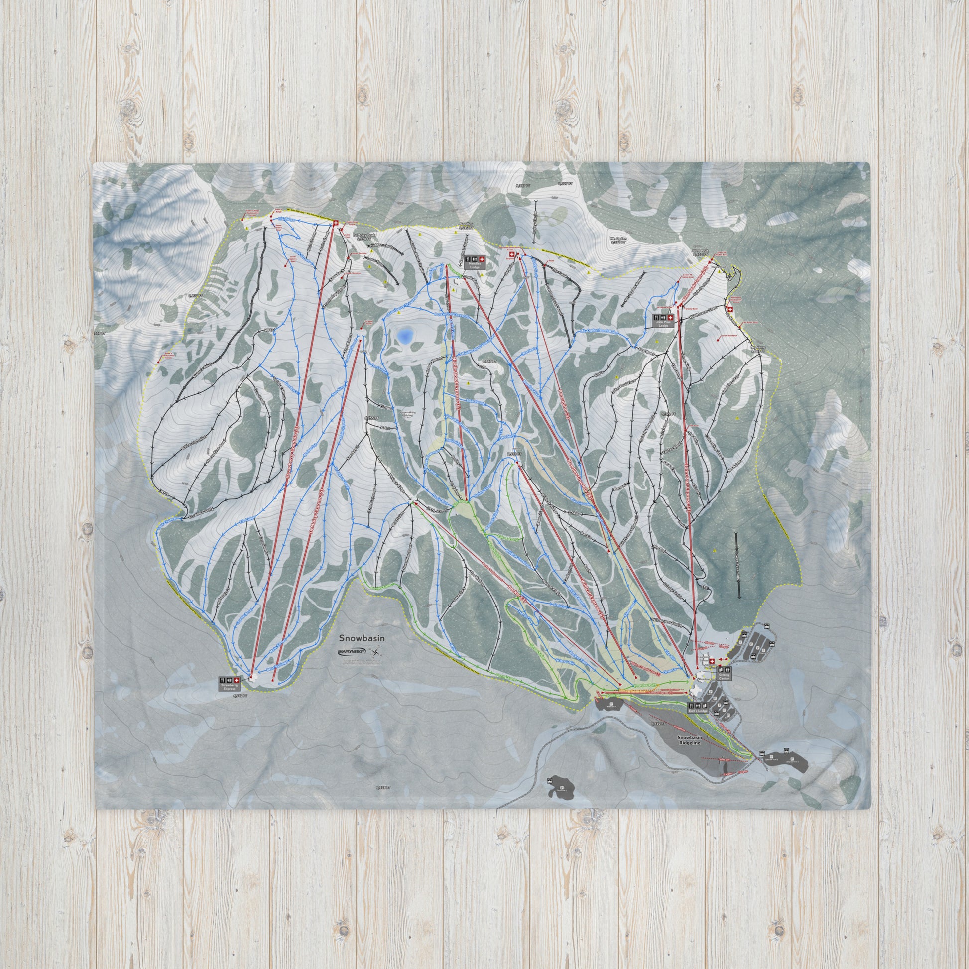 Snow Basin, Utah Ski Resort Map Blanket - Powderaddicts