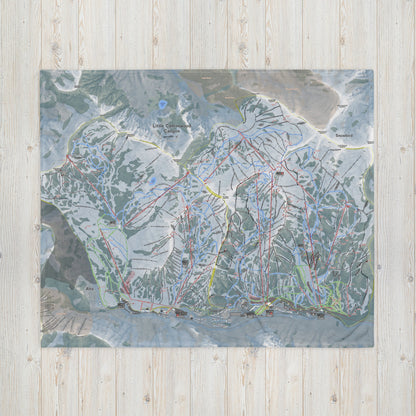 Little Cottonwood Canyon, Utah Ski Resort Map Blanket - Powderaddicts