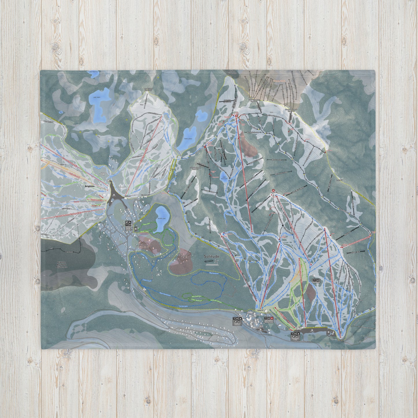 Solitude, Utah Ski Resort Map blanket - Powderaddicts