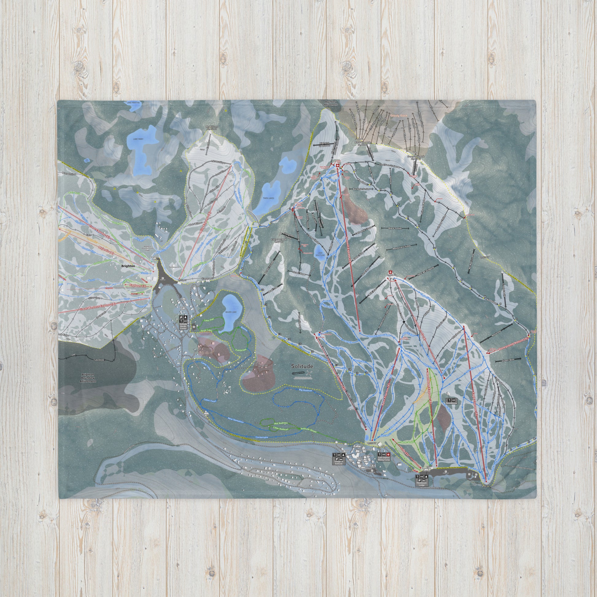 Solitude, Utah Ski Resort Map blanket - Powderaddicts