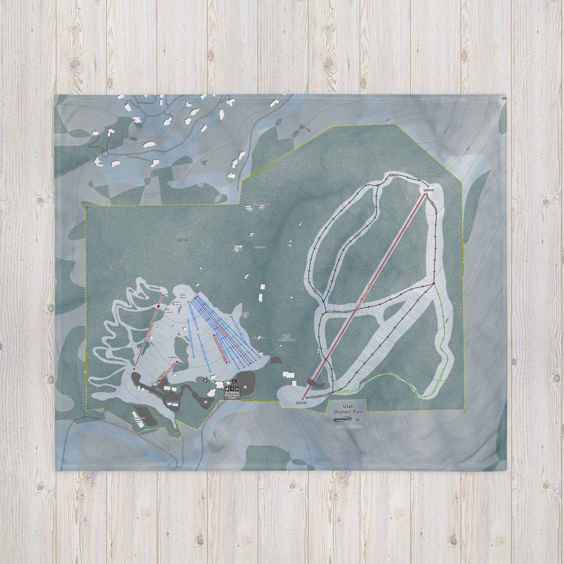 Utah Olympic Park, Utah Ski Resort Map blanket - Powderaddicts