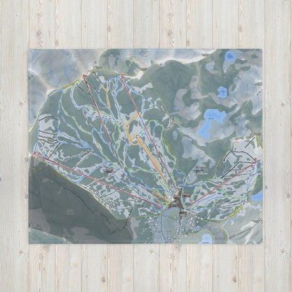 Brighton, Utah Ski Resort Map blanket - Powderaddicts